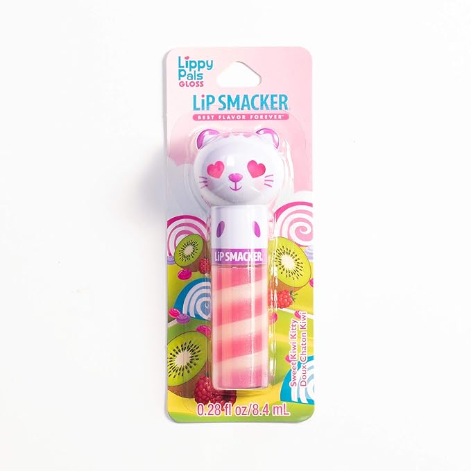Lip Smacker Lippy Pals Kitty Kitten, Flavored Moisturizing & Smoothing Soft Shine Lip Balm, Hydrating & Protecting Fun Tasty Glossy Finish, Cruelty-Free & Vegan - Sweet Kiwi Kitten-VivaGrace Women