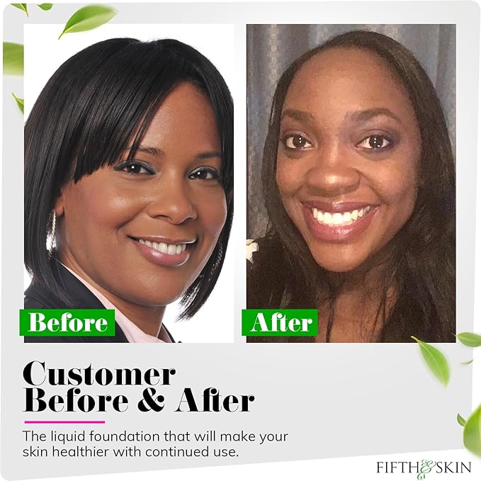 Fifth & Skin: Better’n Ur Skin Liquid Foundation (ESPRESSO - Natural, Organic, Vegan, Cruelty-Free - Gluten-Free Beauty with Buildable Coverage and Palm-Free Luxury - 1 oz-VivaGrace Women