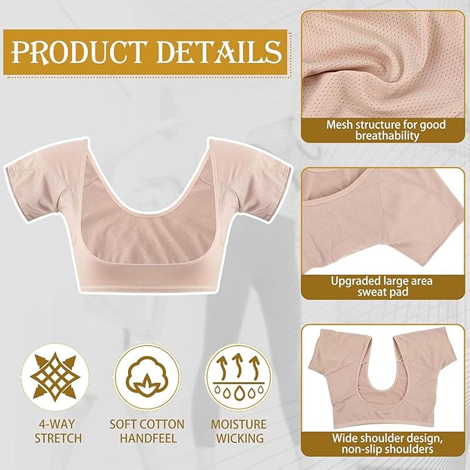 Zhanmai 3 Pcs Underarm Sweat Vest Armpit Sweat Proof Pads for Under Armpits Underarm Proof Pads for Women-VivaGrace Women