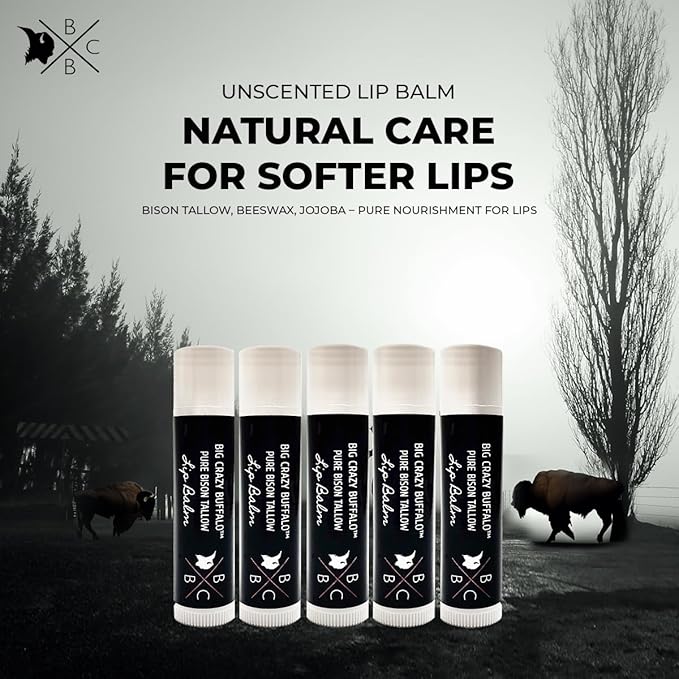 Pure Bison Tallow Beard Gift Set - Shave Bar, Beard Balm, Unscented Lip Balm - Conditions, Strengthens, Moisturizes, Soothes, Softens, Naturally Derived, No Dyes, Naturally Derived-VivaGrace Women