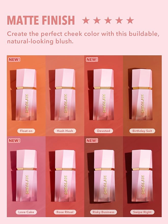 SHEGLAM Liquid Blush Makeup for Cheeks Matte Finish - Hush Hush-VivaGrace Women