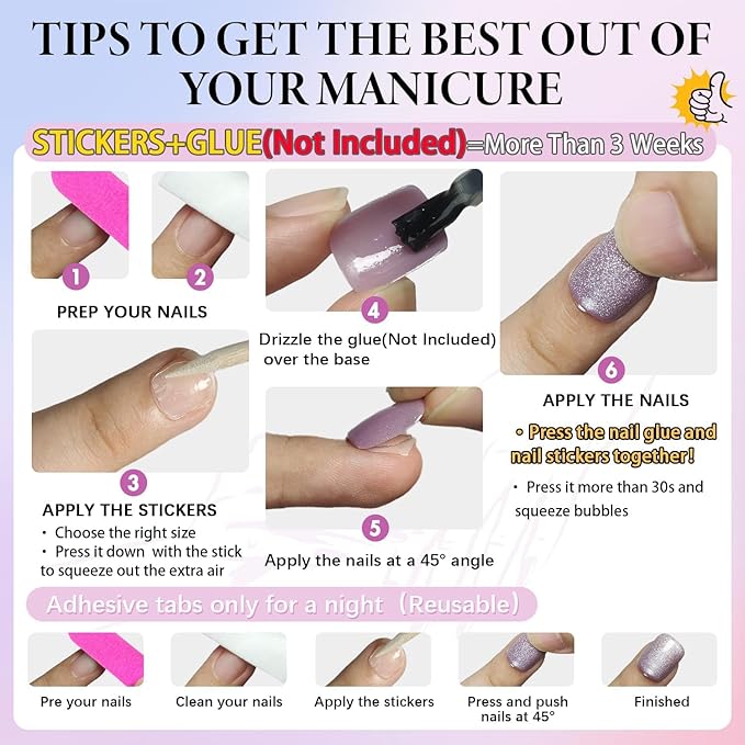 KQueenest Thick Cat Eye Gel Nails Press ons, Glitter Press on Nails Short Square, Sparkle Bling Fake Acrylic Nails Glue on Short, Shiny Cute Small False Nails Design for Manicure 30 Pcs, Dark Grey