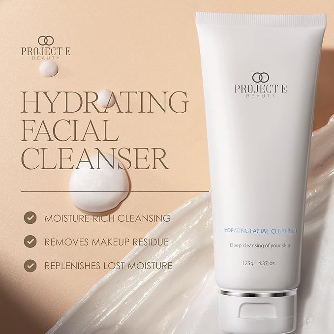 Project E Beauty Hydrating Facial Cleanser Gentle Cleansing | Removes Dirt, Oil & Makeup | Moisturizes & Hydrates | Brightens Complexion | Non-Foaming Formula | For All Skin Types | 125g-VivaGrace Women
