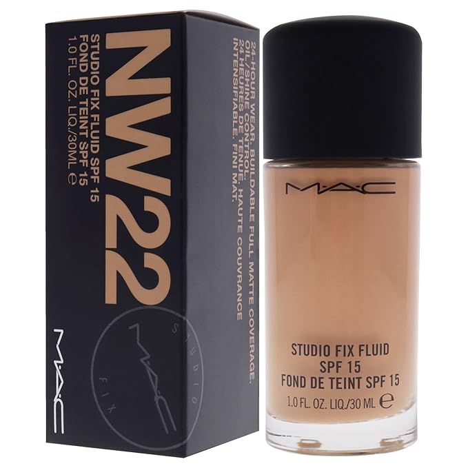 MAC Studio Fix Fluid SPF15 NW22, 1.0582 Ounce (M6JC28)-VivaGrace Women