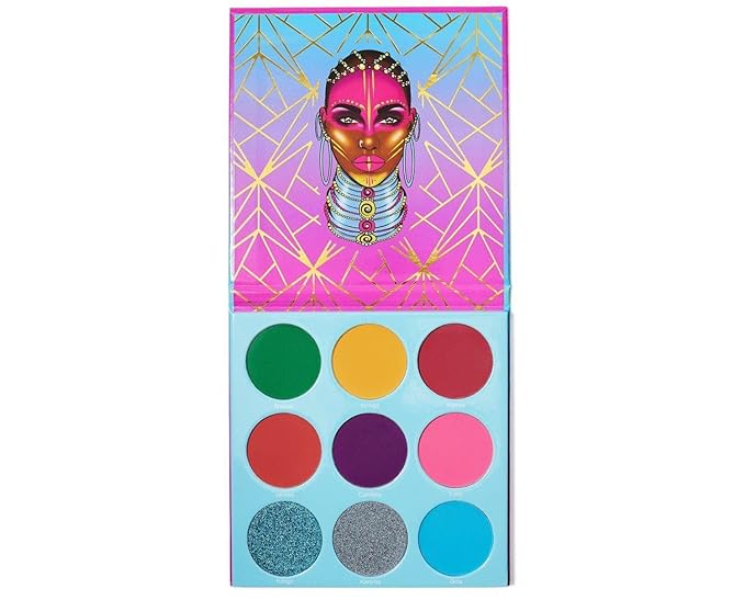 Juvia's Place Palette The Warrior III - Deep Emerald Green, Red, Violet, Cerulean Blue, Shades of 9, Pigmented Makeup Palette Eye Color & Shine-VivaGrace Women