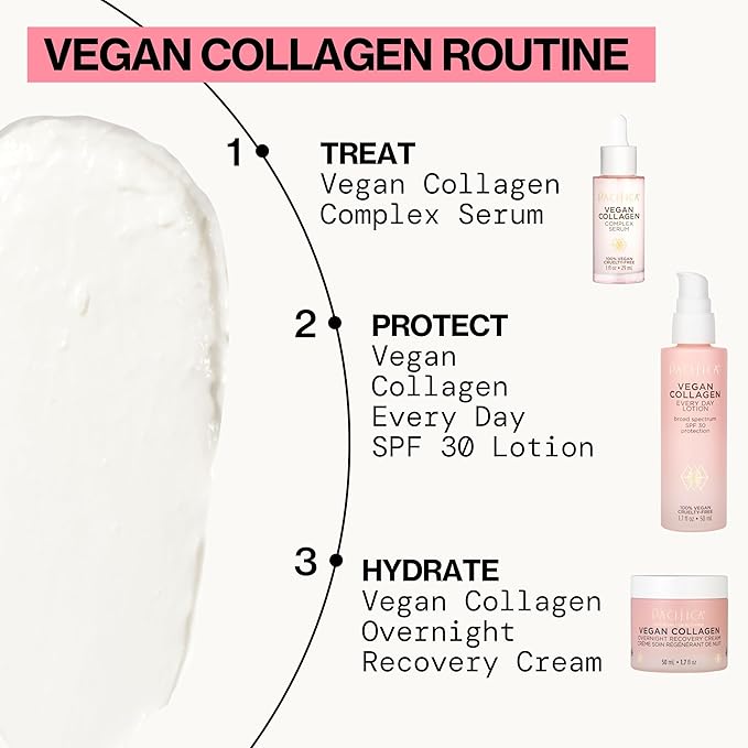 Pacifica Vegan Collagen Complex Face Serum Anti Aging Hydrating Serum w/Hyaluronic Acid for Plumping & Firming Collagen Boosting Facial Serum for Fine Lines & Wrinkles Clean Dermatologist Tested-VivaGrace Women
