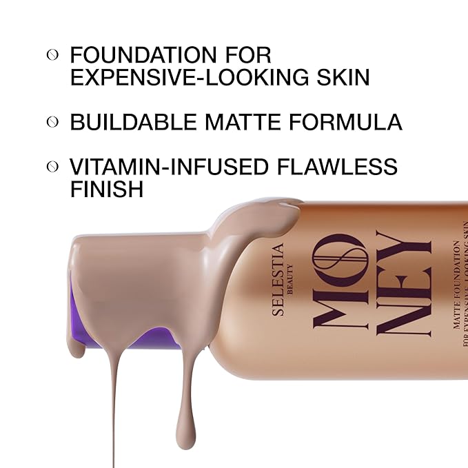 Matte Foundation Money - Long-Lasting Makeup Foundation with Flawless & Buildable Coverage - Liquid Foundation for All Skin Types (Almond)-VivaGrace Women