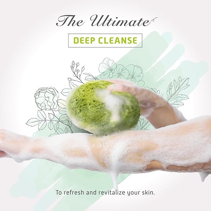 Spongentle Deep Cleansing Body Loofah Sponge, Natural Colors, for Bath and Shower, Multiple Textures for Gentle and Deep Exfoliation, Generous and Rich Lather, (Pack of 3)-VivaGrace Women