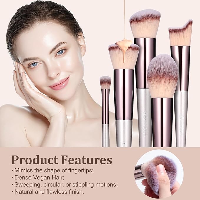 BS-MALL Makeup Brush Set 18 Pcs Premium Synthetic Foundation Powder Concealers Eye shadows Blush Makeup Brushes with black case-VivaGrace Women