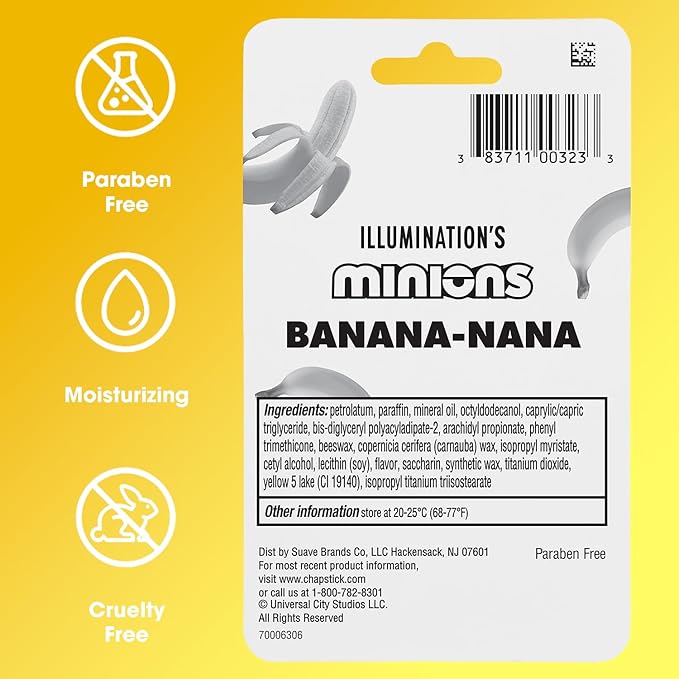 ChapStick Bulk Lip Balm, Minions Banana-Nana (36 Sticks), Party Favors for Kids, 0.15 Oz Ea-VivaGrace Women