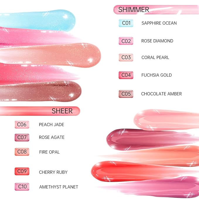 Catkin Lip Plumper Gloss, Tinted Lip Serum with Hyaluronic Acid & Jojoba Oil, Non-sticky Volumizing Hydrating Formula for a High Shine Maximum 3D Look, Plump & Soft Lips 0.12 Fl Oz - C03 Coral Pearl-VivaGrace Women