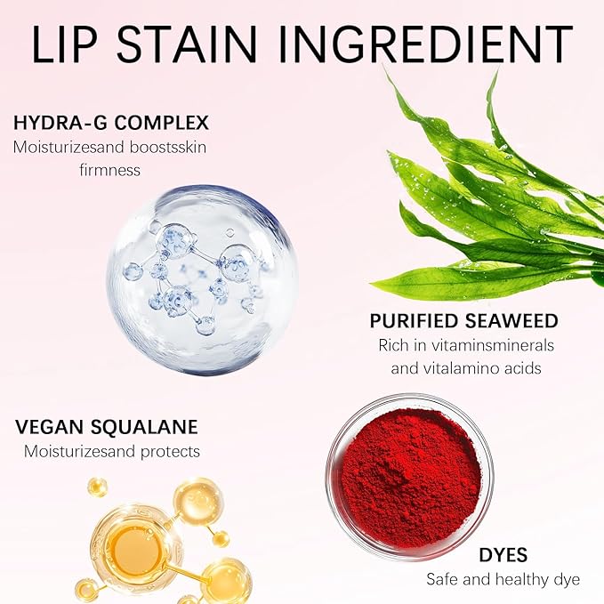 QueenDiary Lip tint Peel Off Lip Stain，Lip Stain Waterproof， Lip Tattoo Peel Off with Matte Finish, Long Lasting, Transfer-proof, Highly Pigmented Color (Vitality Stain)