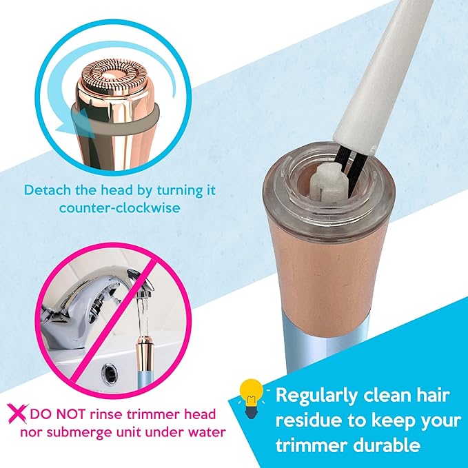 Portable Flawless Facial Hair Remover for Women – Painless, Fast & Precise Flawless Electric Razor & Epilator for Face, Lips, Chin Hair Removal – 18K Gold-Plated, 360° LED Light-VivaGrace Women