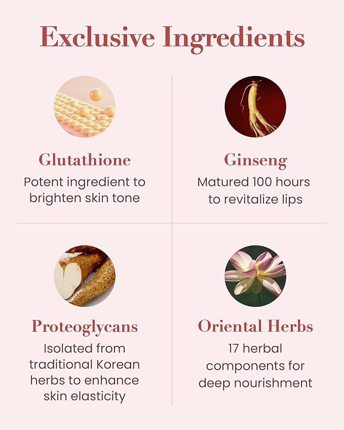 Sooryehan Tinted Lipcerin Lip Balm (0.5fl oz) - Age-Defying, Plumping, Hydrating, Nourishing Lip Care for Dry, Chapped Lips. Korean Skin Care. Peptides, Collagen, Shea Butter, Plant-Based Squalane.-VivaGrace Women