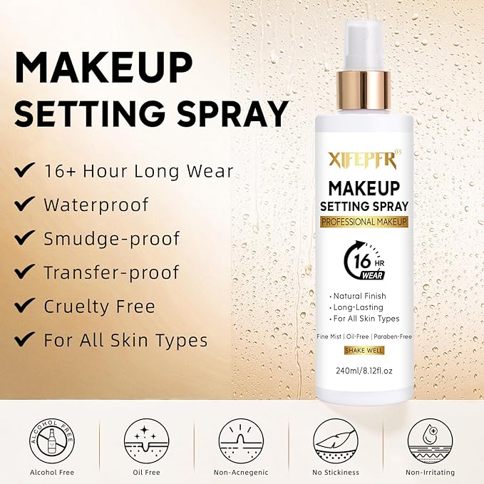 Makeup Setting Spray, 8.12 Fl Oz Matte Finishing Spray, Ultra Fine Setting Mist, Long Lasting Fixing Spray, Lightweight Oil Control Hydrating Refreshing Fast Drying, Vegan & Cruelty-Free-VivaGrace Women