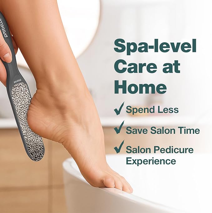 Probelle Double Sided Multidirectional Nickel Foot File Callus Remover - Immediately Reduces calluses and Corns to Powder for Instant Results, Safe Tool (Dark Grey)-VivaGrace Women