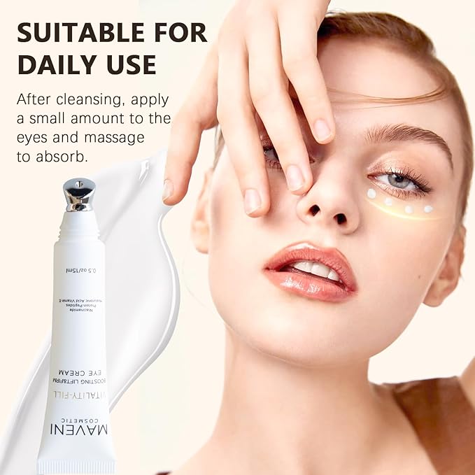 Vitality-Fill Boosting Eye Cream, Natural Anti Aging Under Eye Cream Lift & Firm,Reduce Wrinkles,Fine Lines,and Under Eye Bags,Dark Circles Under Eye Cream-VivaGrace Women