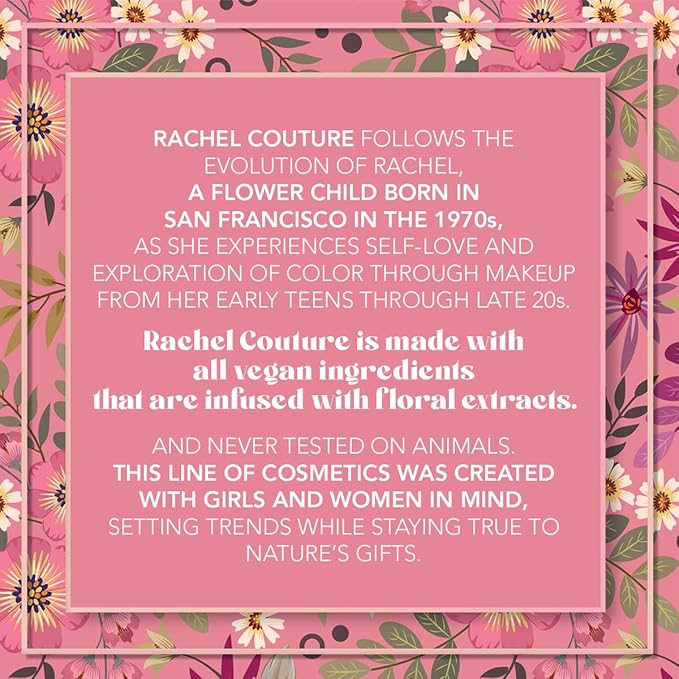 Rachel Couture Get the Look Eye & Lip Makeup Kit with Eyeshadow Palette, Eyeliner Pencil, & Eyelid Primer | Infused with Daisy Extract | Vegan & Cruelty-Free-VivaGrace Women