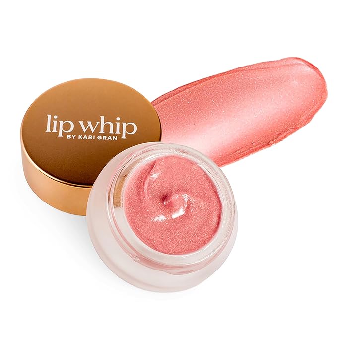 Kari Gran Lip Whip | Moisturizing Lip Balm with Organic Oils | Clear Glossy Sheen + Peppermint | Rich Buttery Texture, Hydrates & Protects | Non-GMO, Organic Ingredients, Made in USA (Rosie Gold)-VivaGrace Women