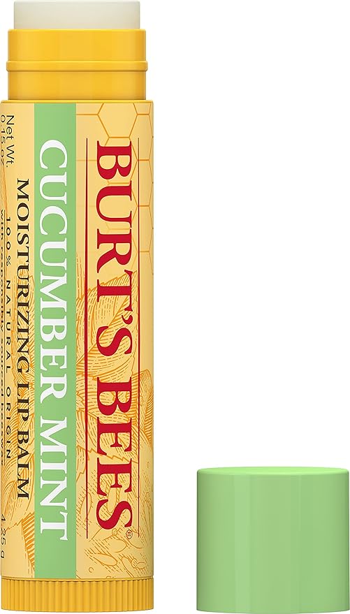 Burt's Bees 100% Natural Origin Moisturizing Lip Balm, Cucumber Mint with Beeswax, 4 Tubes-VivaGrace Women