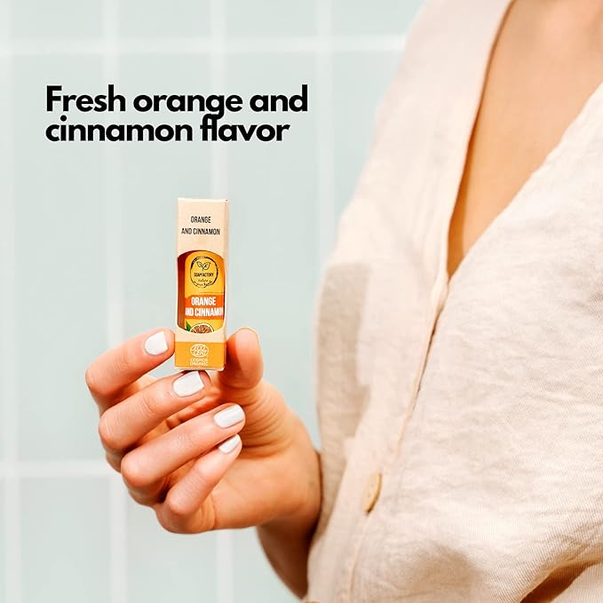 SoapFactory Natural Lip Balm for Dry cracked Lips with Orange and Cinnamon, Vegan, Organic Certified, Lip Care with Carnauba Wax for Women and Men, 0.17 ounce-VivaGrace Women