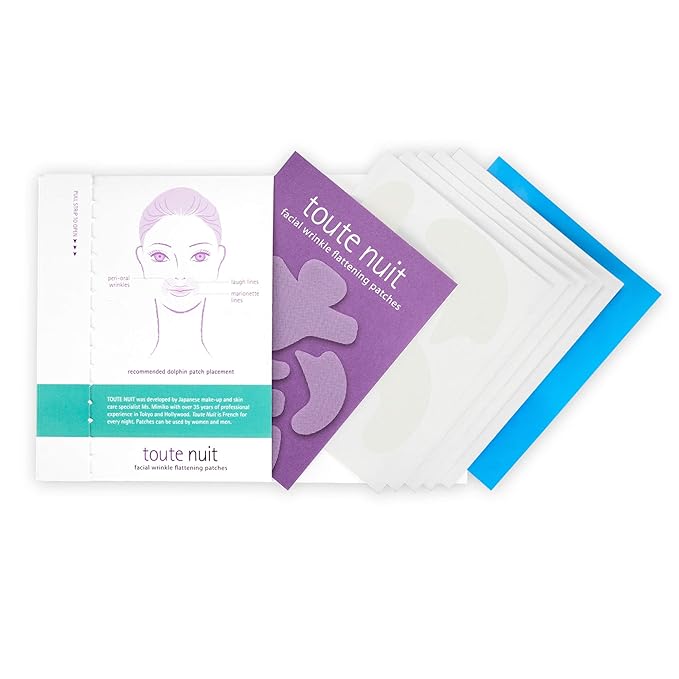 Toute Nuit Wrinkle Patches – Dolphin – Face Tape for Around the Mouth – Hypoallergenic Anti Wrinkle Patches – 20 Count, Made in USA-VivaGrace Women