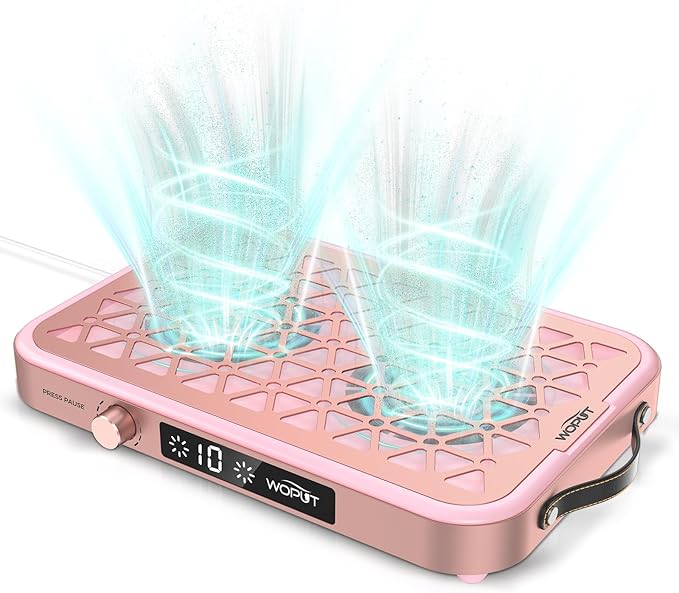 Professional Nail Dust Collector, 1600PA Portable Vacuum Fan Dust Collector with Disposable Filter Paper (30 Pcs) for Nail Polishing & Manicure Pedicure, Low Noise, Nail Salon & Home - Pink-VivaGrace Women