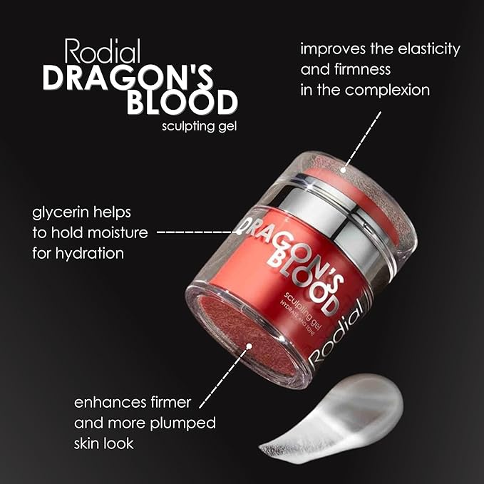 Rodial Dragon's Blood Sculpting Gel 1.7 fl oz - Rejuvenating, Ultra-Hydrating Face Cream - Refreshing Gel/Cream Formula - Triple Action Collagen Formula for a Firmer, Tighter and Smoother Skin Look-VivaGrace Women