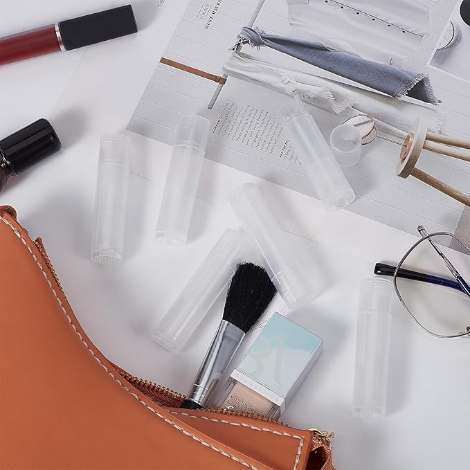 NICENEEDED 15 Pcs Lip Balm Tubes, Empty DIY Lipstick Tubes, Refillable 5g Lip Balm Containers Plastic Lip Gloss Tubes Deodorant Containers with White Caps Twist Tubes for making Gifts, Travel-VivaGrace Women