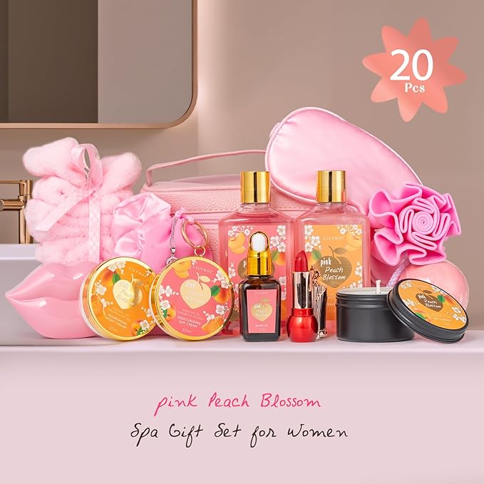 Mothers Day Gifts for Mom -20-Piece Luxury Bath & Body Gift Bath Gift Set for Women, Self Care Kit with Necklace, Diffuser & More | Perfect for Christmas, Birthday, Anniversary, Holiday Gift for Her-VivaGrace Women