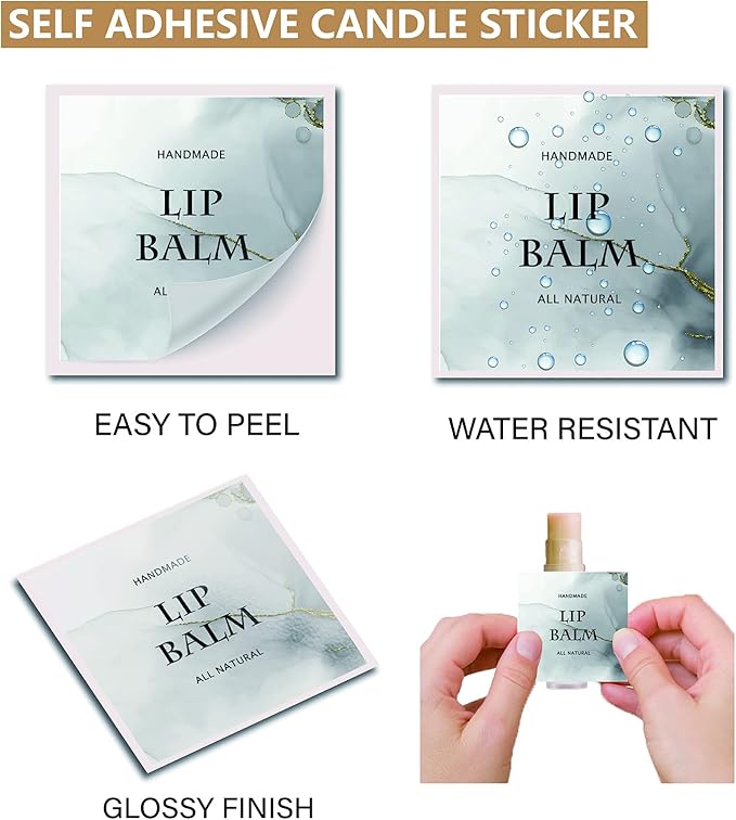 CRASPIRE Lip Balm Labels 80pcs Homemade Lip Balm Labels 2” Clear Lip Balm Labels for Tubes Printable Waterproof Lip Balm Stickers Labels for Lip Balm Handcream Candle Container（Phnom Penh Quicksand）-VivaGrace Women