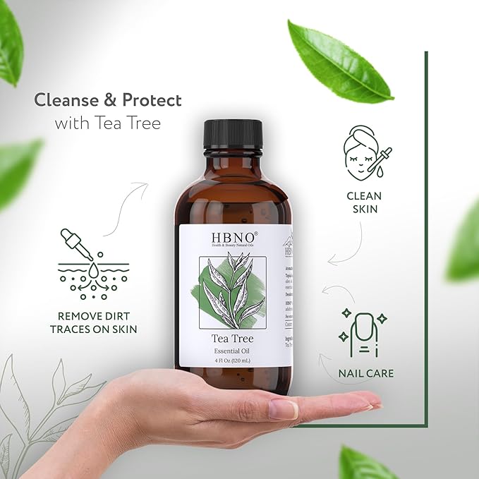 HBNO Tea Tree Oil for Skin 4oz (120 ml) - Bring Refreshing Aroma of Tea Trea Essential Oil - Perfect for Skin Therapy-VivaGrace Women
