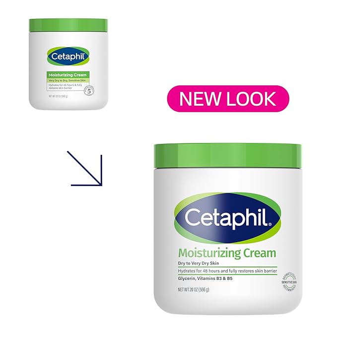 Cetaphil Face & Body Moisturizer, Hydrating Moisturizing Cream for Dry to Very Dry, Sensitive Skin, NEW 20 oz, Fragrance Free, Non-Comedogenic, Non-Greasy (Packaging May Vary)-VivaGrace Women