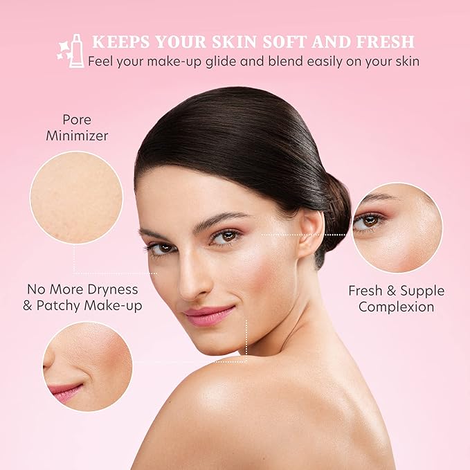 Dermacol - Satin Makeup Base, Matte Face Primer for Wrinkles and Pores, Transparent Makeup Primer for Oily Skin & Dry and Combination Skin, Easy to Blend Pore Filling Primer, No Preservatives, 10 mL-VivaGrace Women