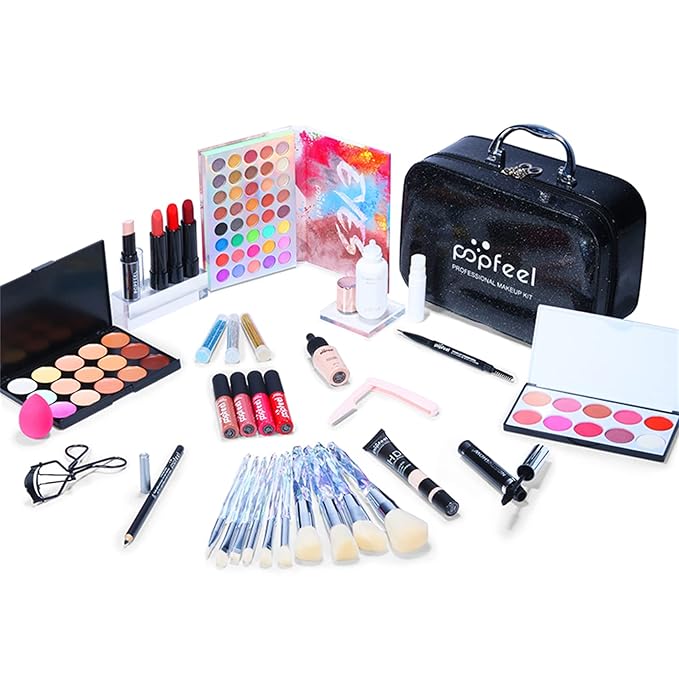 All-in-one Professional Makeup Set for Beginners or teen girls, Cosmetic-Gift for Women -Include Makeup Brush Set, Eyeshadow Palette, Eyebrow Pencil, Mascara, Concealer, Lip Gloss Set -014-VivaGrace Women