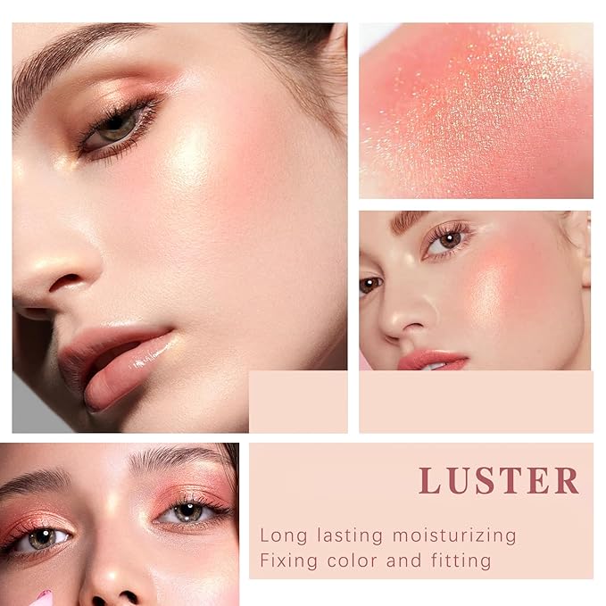 Blush Stick for Cheeks Makeup,Waterproof Cream Blush Face Stick Multi-Use Lip and Cheek Tint,Matte Shimmer Finish Lightweight Easy to Blend Natural Cream Blusher Makeup for All Skin Tones-VivaGrace Women
