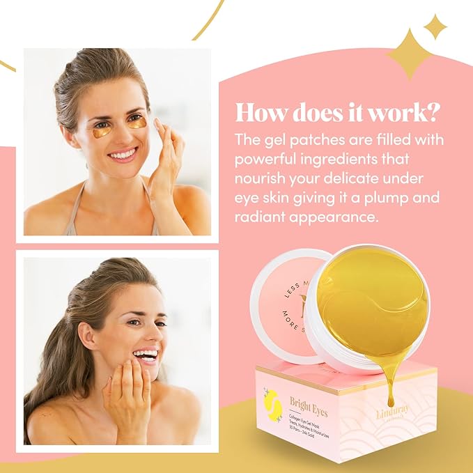24K Gold Collagen Under Eye Mask - Bright Eyes Anti Aging Treatment-VivaGrace Women