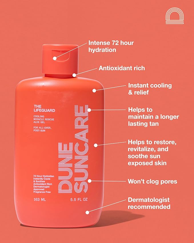 The Lifeguard Aloe Vera Sunburn Gel – After Sun Protection for Sunburn Relief with Minty Cooling – Fast-Absorbing Formula for Sun-Exposed Skin – Vegan, Non-Sticky, Hydrating Formula (5.5 Fl Oz)-VivaGrace Women