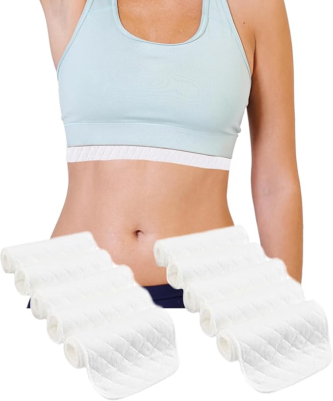 10 Pcs Under-Breast Sweat-Absorbing Cotton Pads Cotton Bra Liners for Sweating, Absorb Sweat Under Breasts-VivaGrace Women