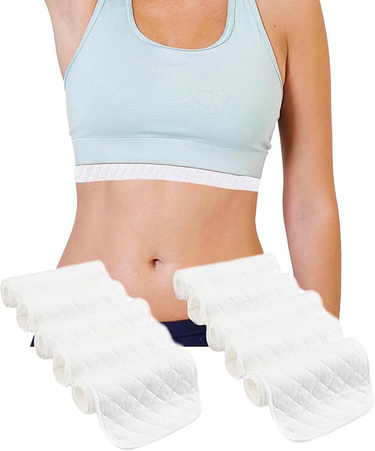 10 Pcs Under-Breast Sweat-Absorbing Cotton Pads Cotton Bra Liners for Sweating, Absorb Sweat Under Breasts-VivaGrace Women