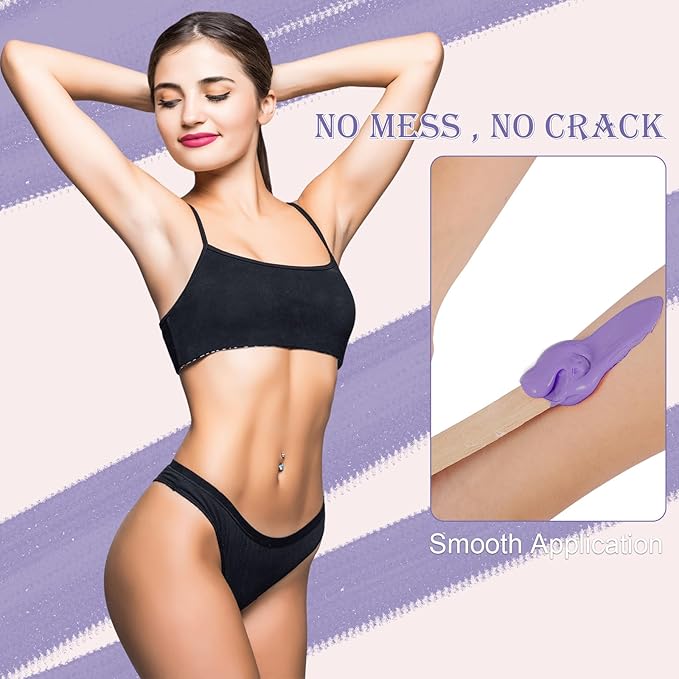 PURPLESKY 80oz Hard Wax Beads Bulk - Hair Removal Waxing for Body Face Back Underarm Leg - At Home Salon - SPA Choice - Quick Coarse Remove - Long Lasting-VivaGrace Women