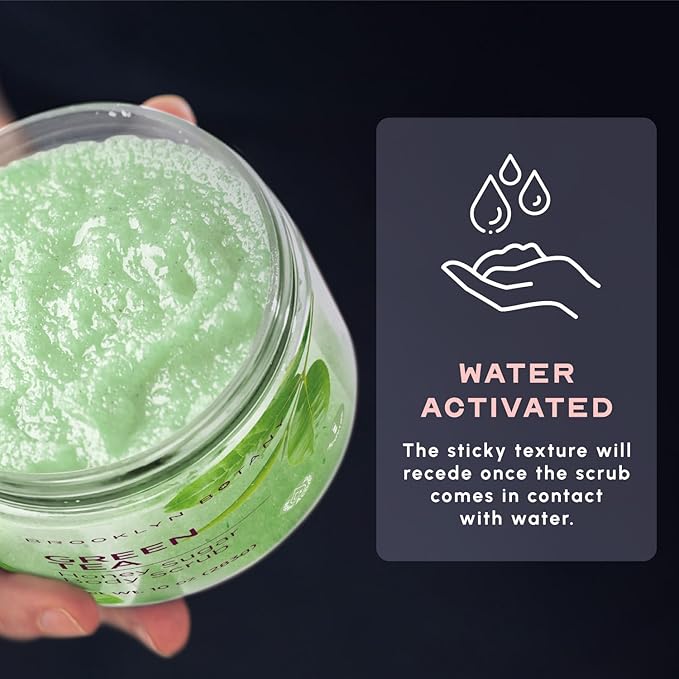 Brooklyn Botany Green Tea Honey Sugar Scrub for Body 10 oz – Deeply Hydrating and Gently Exfoliating Body Scrub for Women and Men – Moisturizing and Nourishing the Skin-VivaGrace Women