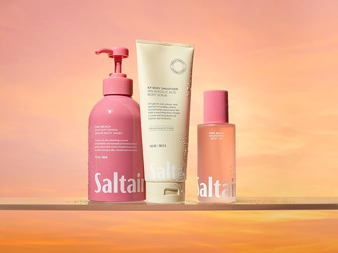 Saltair KP Body Scrub. 5% Glycolic Acid Treatment with Volcanic Sand and Plant Moisturizers. Fragrance-Free Physical Chemical Exfoliator. Exfoliating Body Scrubber for Rough Bumpy Skin, 10oz.-VivaGrace Women