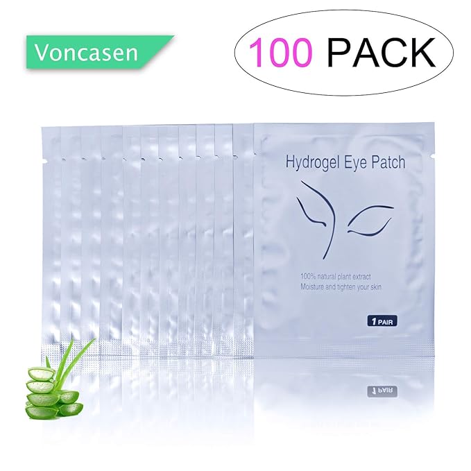100 Pairs Set,Under Eye Pads,Comfy and Cool Under Eye Patches Gel Pad for Eyelash Extensions Eye Mask Beauty Tool-VivaGrace Women