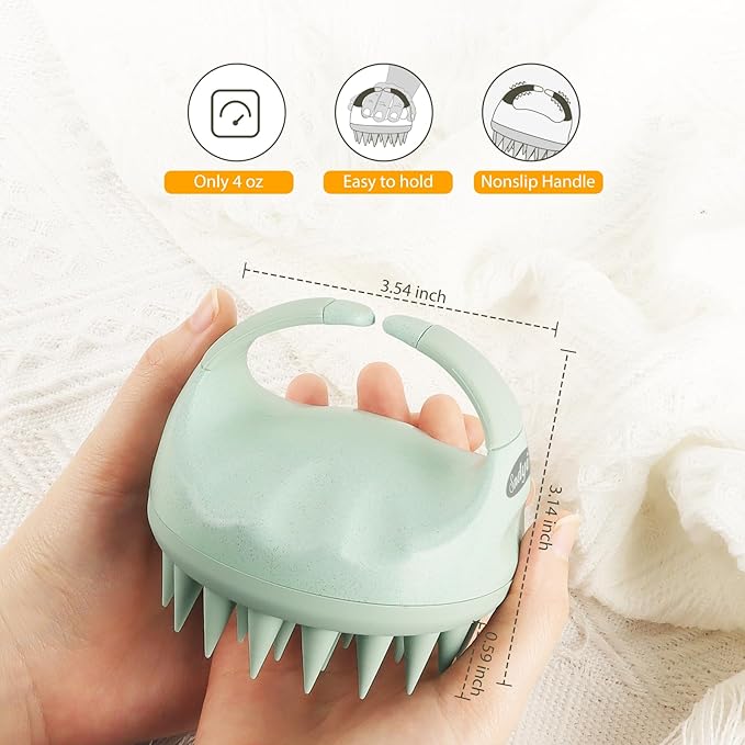 Sndyi 2 Pcs Scalp Massager Shampoo Brush, Scalp Scrubber with Soft Silicone Bristles, Scalp Exfoliator for Dandruff Removal, Scalp Massager for Hair Growth, Wet Dry Hair Brush for Scalp Care-VivaGrace Women