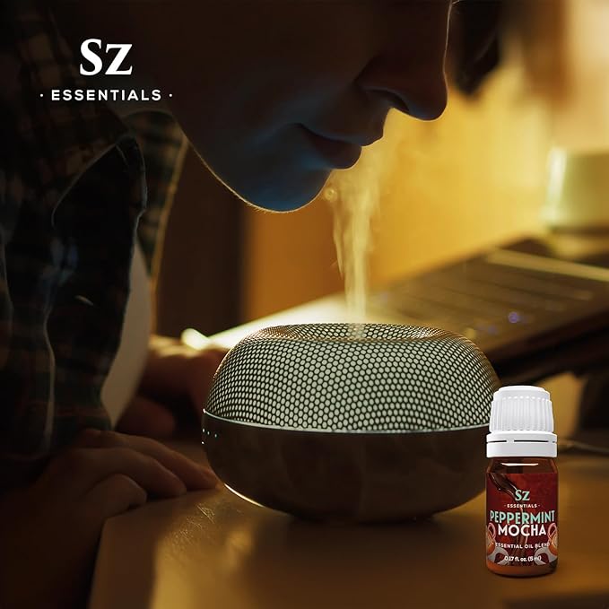 Peppermint Mocha Premium Essential Oil for Diffuser 100% Pure Essential Undiluted Oil - Extracted from Peppermint, Coffee, Cocoa with Vanilla Overtones - Plant Based - 0.17 Fl Oz (5ml)-VivaGrace Women