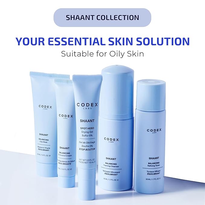 Codex Labs Shaant Deep Cleanse & Tone Kit, Pore Purifying Scrub (100g) & Refining Toner (100ml) - Oil Control & Pore Minimizer - for Acne Prone Skin - with 2% Salicylic Acid, 2% Gluconolactone (PHA)-VivaGrace Women