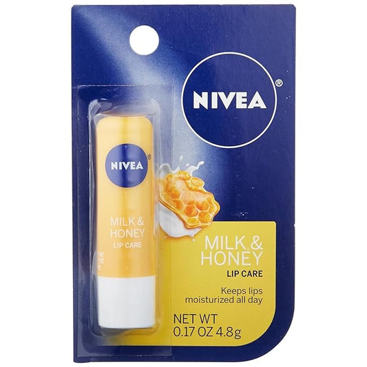 NIVEA A Kiss of Milk & Honey Natural Defense & Soothing Lip Care 0.17 oz (Pack of 7)-VivaGrace Women