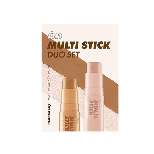 I'M MEME I'm Multi Stick Duo | Shading and Highligthing Stick for Face | Easy Blending Matte Finish Formula Suitable for Beginners-VivaGrace Women