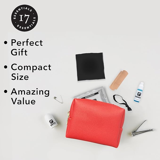 Pinch Provisions Gym Kit, includes 15 Personal Care Essentials for Wellness & Beauty, Perfect for Gifts, Gym Bags, Duffle Bags & Lockers (Poppy Red)-VivaGrace Women